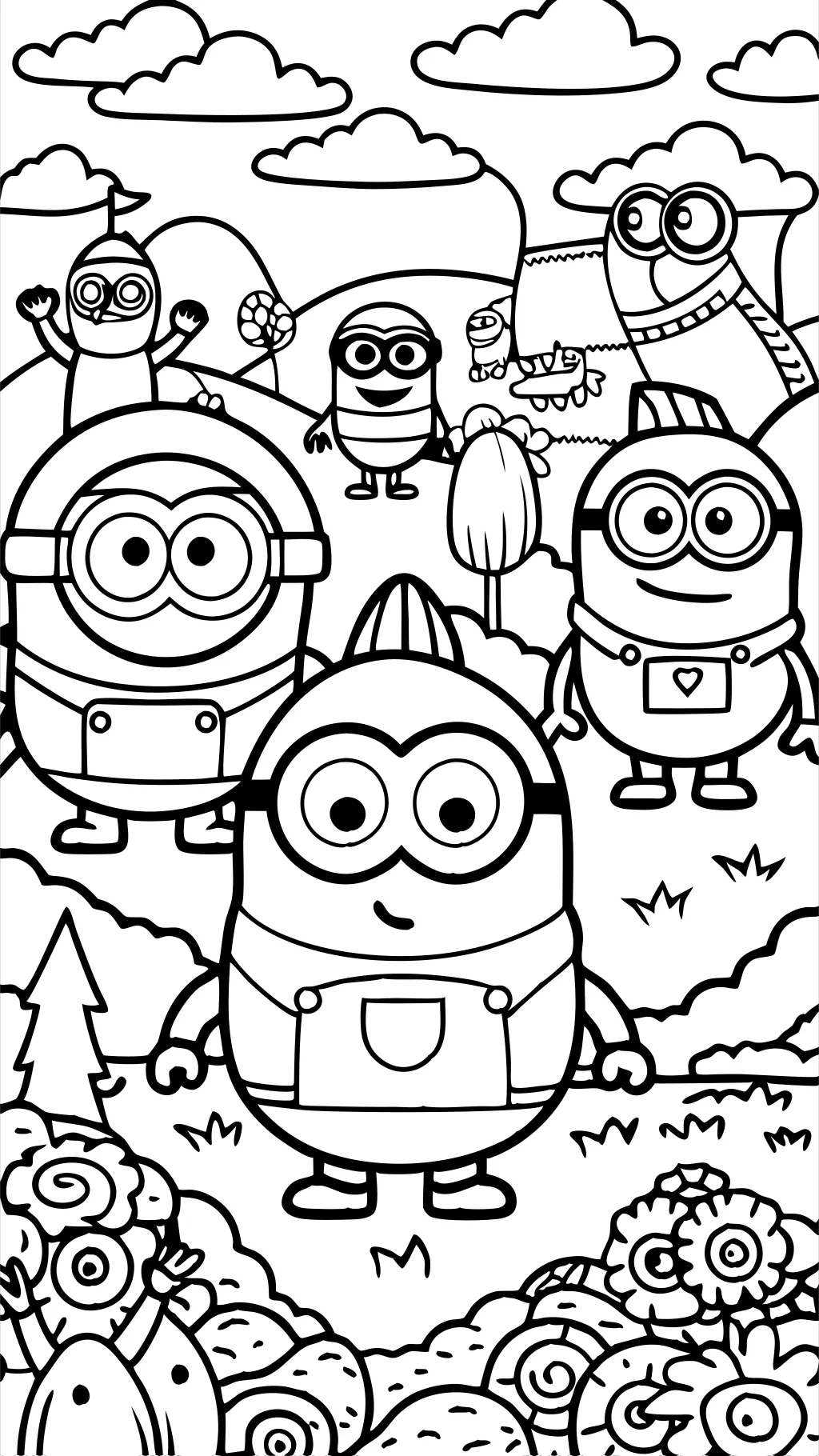 Páginas para colorear de Minion Purple